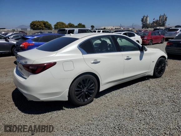 2018 Infiniti Q50 Luxe with VIN JN1EV7AP5JM354427, listed as a Copart auction lot 61447855 with 66,320 mi miles and Salvage title. Bid and sale history available at DreamBid. Image 3.