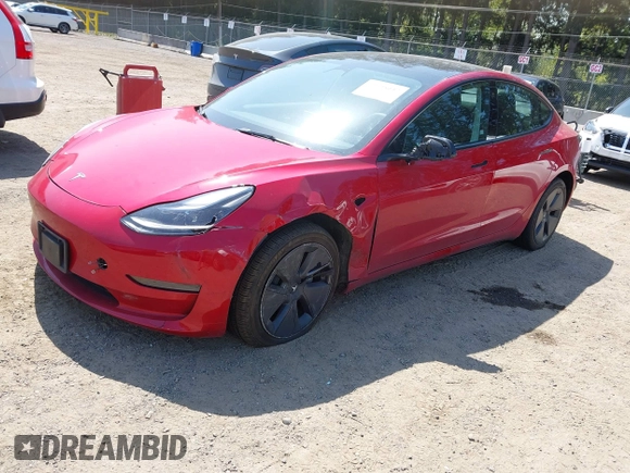 2023 Tesla Model 3 Long Range with VIN 5YJ3E1EBXPF603421, listed as a IAAI auction lot 42105037 with 13,186 mi miles and . Bid and sale history available at DreamBid. Image 21.