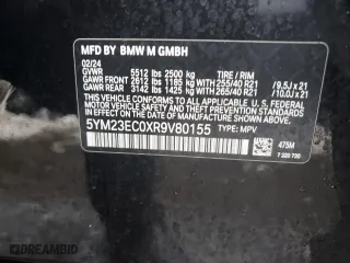 2024 BMW X4 M with VIN 5YM23EC0XR9V80155, listed as a Copart auction lot 43466975 with 12,205 mi miles and Salvage Title. Bid and sale history available at carsss.com. Image 14.