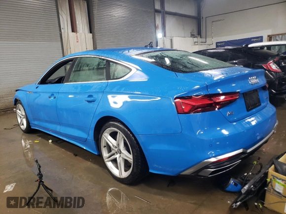 2021 Audi A5 Sportback S line Premium Plus with VIN WAUFACF58MA002684, listed as a Copart auction lot 45910675 with 66,816 mi miles and Salvage Title. Bid and sale history available at carsss.com. Image 2.