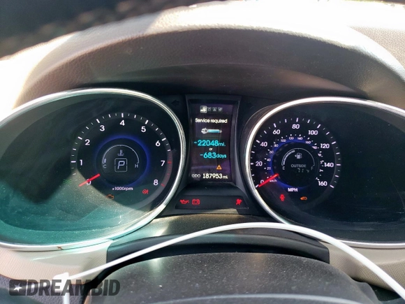 2014 Hyundai Santa Fe Sport with VIN 5XYZU3LB3EG169201, listed as a Copart auction lot 52828455 with 187,953 mi miles and Salvage Title. Bid and sale history available at carsss.com. Image 9.