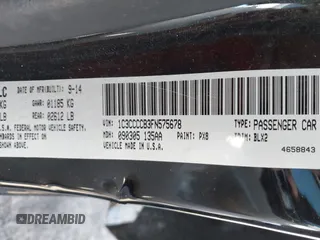 2015 Chrysler 200 C with VIN 1C3CCCCB3FN575678, listed as a IAAI auction lot 41765454 with 86,187 mi miles. Bid and sale history available at carsss.com. Image 9.