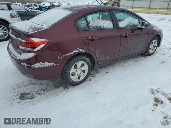 2014 Honda Civic Sedan LX with VIN 19XFB2F56EE057966, listed as a Copart auction lot 87998545 with 127,879 mi miles and Salvage Title. Bid and sale history available at carsss.com. Image 3.