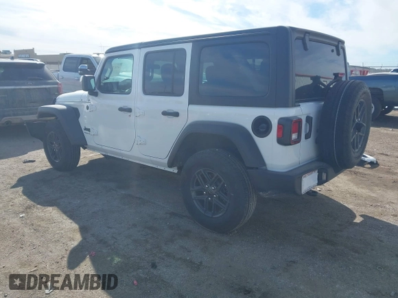2024 Jeep Wrangler Sport S with VIN 1C4PJXDN4RW300936, listed as a IAAI auction lot 41671073 with 6,195 mi miles and . Bid and sale history available at DreamBid. Image 3.
