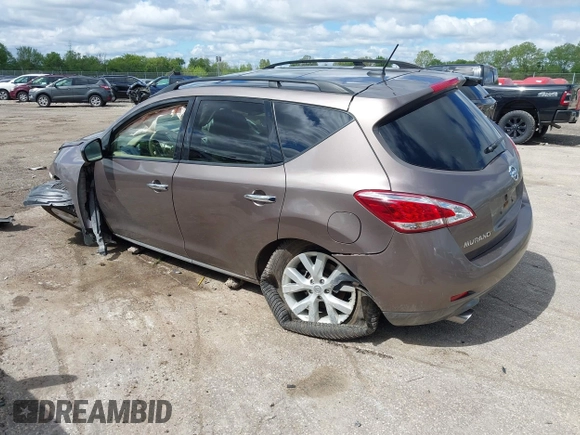 2014 Nissan Murano S with VIN JN8AZ1MW4EW523688, listed as a IAAI auction lot 42325985 with 99,017 mi miles and . Bid and sale history available at DreamBid. Image 3.