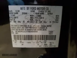 2010 Ford Edge SEL with VIN 2FMDK4JC7ABA84566, listed as a Copart auction lot 43576175 with 118,119 mi miles and Clean Title. Bid and sale history available at carsss.com. Image 13.