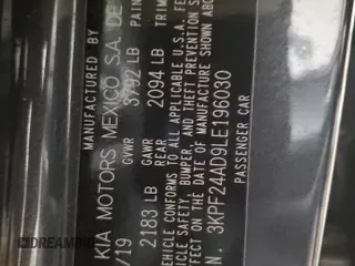 2020 Kia Forte LXS with VIN 3KPF24AD9LE196030, listed as a Copart auction lot 44537265 with 75,951 mi miles and Salvage Title. Bid and sale history available at carsss.com. Image 12.