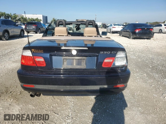 2006 BMW 3 Series 330Ci with VIN WBABW53446PZ40172, listed as a Copart auction lot 50737615 with 120,332 mi miles and Salvage Title. Bid and sale history available at carsss.com. Image 6.