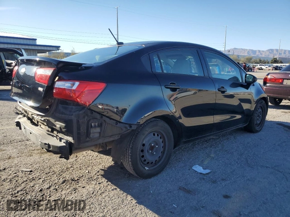 2013 Kia Rio LX with VIN KNADM4A38D6256604, listed as a Copart auction lot 46542975 with 134,470 mi miles and Salvage Title. Bid and sale history available at carsss.com. Image 3.