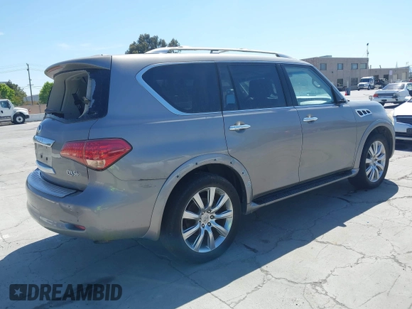 2011 Infiniti QX56 7-passenger with VIN JN8AZ2NF4B9504167, listed as a IAAI auction lot 42384782 with 161,829 mi miles and . Bid and sale history available at DreamBid. Image 4.