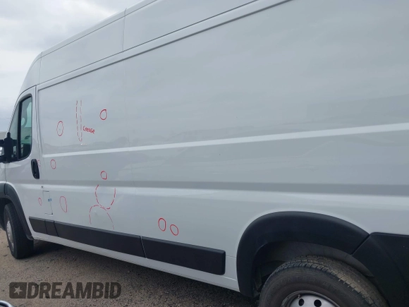 2023 Ram ProMaster Cargo with VIN 3C6LRVDG5PE563688, listed as a IAAI auction lot 42129104 with 36,610 mi miles and . Bid and sale history available at carsss.com. Image 14.