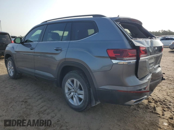 2021 Volkswagen Atlas S with VIN 1V2AP2CA7MC606267, listed as a Copart auction lot 56690154 with 53,381 mi miles and Salvage title. Bid and sale history available at DreamBid. Image 2.