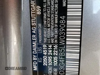 2020 Mercedes-Benz A 220 with VIN WDD3G4FB5LW039084, listed as a Copart auction lot 46716395 with Not Provided miles and Salvage Title. Bid and sale history available at DreamBid. Image 12.
