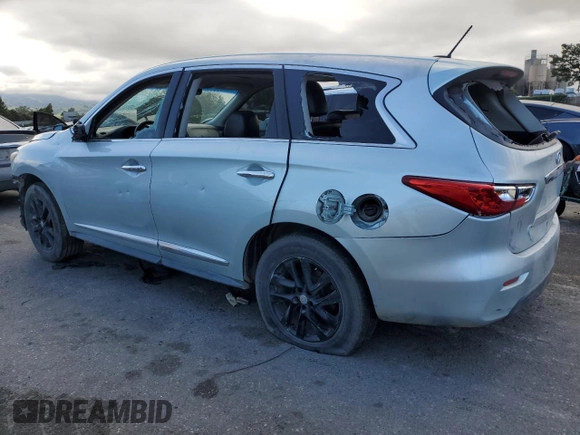 2013 Infiniti JX35 with VIN 5N1AL0MM8DC339713, listed as a Copart auction lot 50605525 with 106,036 mi miles and Salvage Title. Bid and sale history available at carsss.com. Image 2.