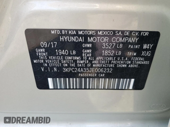 2018 Hyundai Accent SEL with VIN 3KPC24A35JE006232, listed as a Copart auction lot 66309393 with 53,702 mi miles. Bid and sale history available at carsss.com. Image 13.