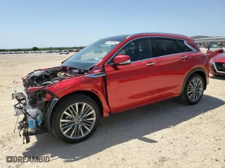 2024 Infiniti QX50 SENSORY with VIN 3PCAJ5EB2RF112760, listed as a Copart auction lot 51296305 with 7,677 mi miles and Salvage Title. Bid and sale history available at carsss.com. Image 1.