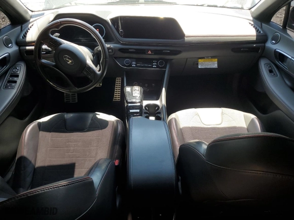 2021 Hyundai Sonata N Line with VIN 5NPEK4JCXMH105587, listed as a Copart auction lot 56656674 with 46,290 mi miles and Salvage Title. Bid and sale history available at carsss.com. Image 8.