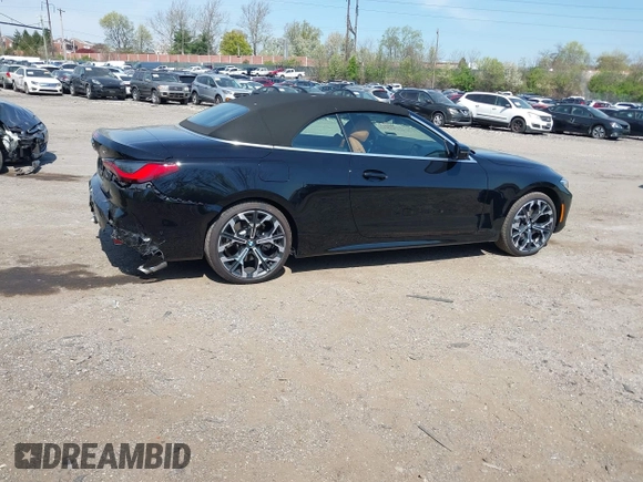 2025 BMW 4 Series 430i xDrive with VIN WBA53DB03SCT98773, listed as a IAAI auction lot 42061005 with 2,985 mi miles and . Bid and sale history available at carsss.com. Image 4.