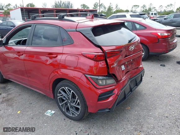 2022 Hyundai Kona N Line with VIN KM8K33A30NU794312, listed as a IAAI auction lot 41875100 with 21,880 mi miles. Bid and sale history available at carsss.com. Image 6.