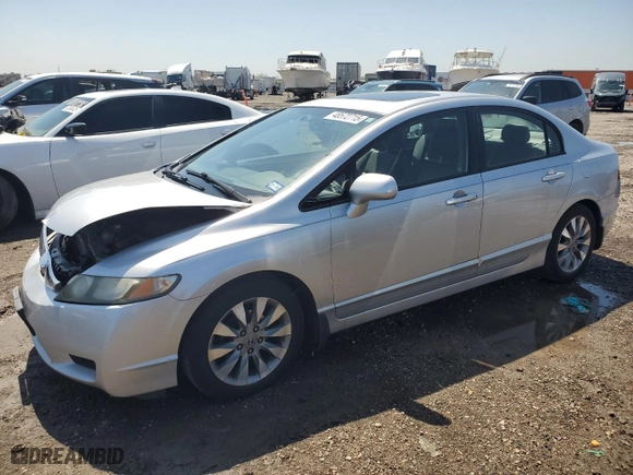 2010 Honda Civic Sdn EX-L with VIN 2HGFA1F97AH502764, listed as a Copart auction lot 48572715 with 204,849 mi miles and Salvage Title. Bid and sale history available at carsss.com. Image 1.