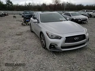 2021 Infiniti Q50 Red Sport 400 with VIN JN1FV7DP4MM850498, listed as a Copart auction lot 78503373 with 74,792 mi miles and Salvage Title. Bid and sale history available at DreamBid. Image 11.