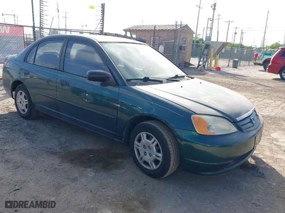 2001 Honda Civic LX with VIN JHMES16561S000985, listed as a IAAI auction lot 42031968 with 222,285 mi miles. Bid and sale history available at carsss.com. Image 1.
