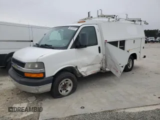 2013 Chevrolet Express Commercial with VIN 1GB0G2CG0D1120904, listed as a Copart auction lot 41803595 with 234,195 mi miles and Clean Title. Bid and sale history available at carsss.com. Image 1.