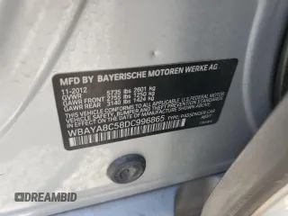 2013 BMW 7 Series 750i with VIN WBAYA8C58DC996865, listed as a Copart auction lot 61831294 with 151,238 mi miles and Salvage Title. Bid and sale history available at DreamBid. Image 12.
