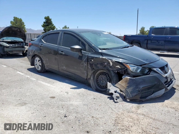 2020 Nissan Versa S with VIN 3N1CN8DV0LL864401, listed as a Copart auction lot 59968525 with 56,578 mi miles and Salvage title. Bid and sale history available at DreamBid. Image 4.