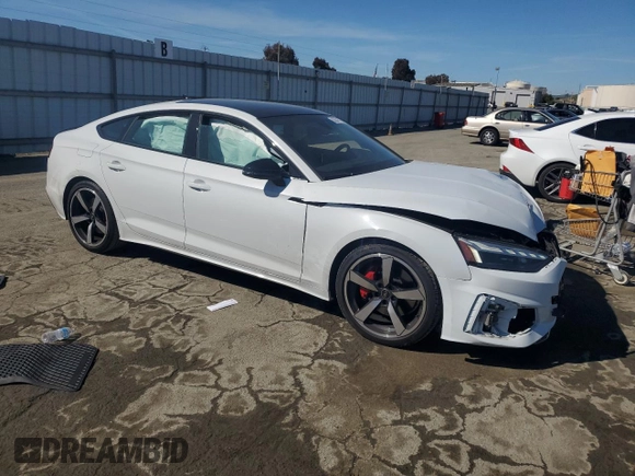 2023 Audi A5 Sportback S line Premium Plus with VIN WAUFACF59PA063160, listed as a Copart auction lot 50547735 with 12,831 mi miles and Salvage Title. Bid and sale history available at carsss.com. Image 4.