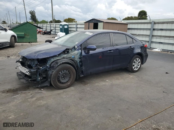 2021 Toyota Corolla LE with VIN JTDEPMAE3MJ166368, listed as a Copart auction lot 48190385 with 27,103 mi miles and Salvage Title. Bid and sale history available at carsss.com. Image 1.