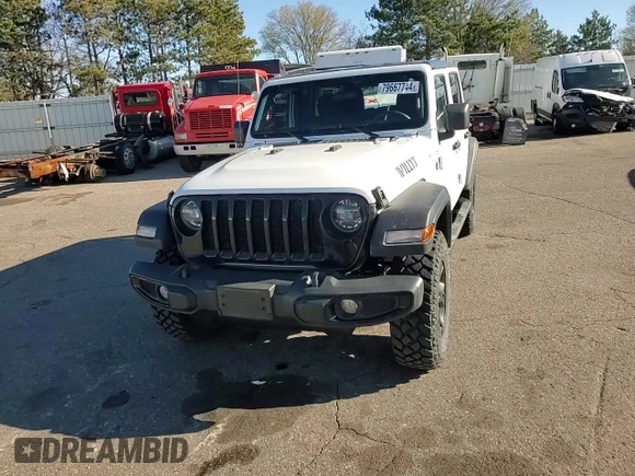 2022 Jeep Wrangler Unlimited Willys with VIN 1C4HJXDM7NW244562, listed as a Copart auction lot 79667744 with 47,157 mi miles and Salvage Title. Bid and sale history available at DreamBid. Image 11.