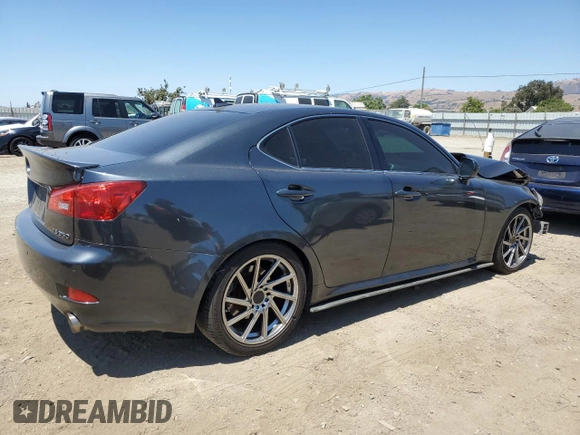 2007 Lexus IS 350 with VIN JTHBE262872008665, listed as a Copart auction lot 65542395 with 127,928 mi miles and Salvage title. Bid and sale history available at DreamBid. Image 3.