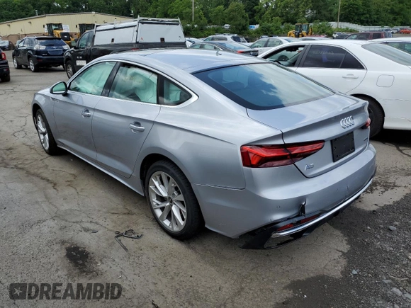 2023 Audi A5 Sportback Premium Plus with VIN WAUCBCF51PA045350, listed as a Copart auction lot 55945033 with 0 mi miles and Non Repairable. Bid and sale history available at carsss.com. Image 2.
