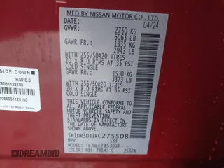 2024 Nissan Pathfinder Platinum z VIN 5N1DR3DJ1RC275508, wystawiony jako IAAI lot #41566678 z przebiegiem 5 326 mil mil oraz . Historia ofert i sprzedaży dostępna na DreamBid. Obrazek 9.