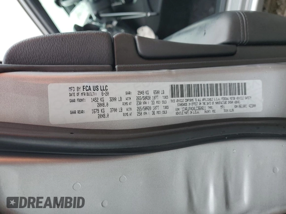 2020 Jeep Grand Cherokee Altitude with VIN 1C4RJFAGXLC360611, listed as a Copart auction lot 55687915 with 19,708 mi miles and Salvage title. Bid and sale history available at DreamBid. Image 14.