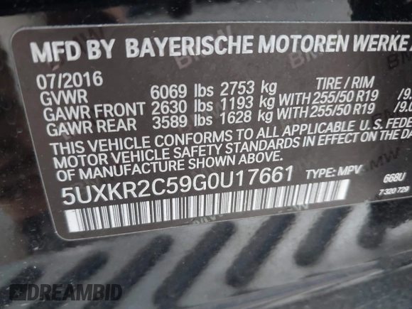 2016 BMW X5 sDrive35i with VIN 5UXKR2C59G0U17661, listed as a IAAI auction lot 40931088 with 90,963 mi miles. Bid and sale history available at carsss.com. Image 9.