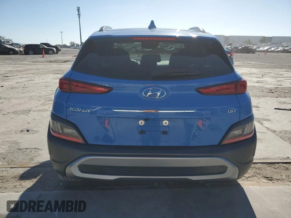2022 Hyundai Kona Limited with VIN KM8K53A39NU808900, listed as a Copart auction lot 81210963 with 28,021 mi miles and Non repairable. Bid and sale history available at DreamBid. Image 6.
