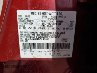 2013 Lincoln MKX with VIN 2LMDJ6JK2DBL23536, listed as a Copart auction lot 48777355 with 85,358 mi miles and Salvage Title. Bid and sale history available at carsss.com. Image 13.