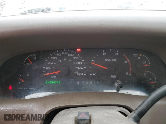 2003 Ford F-350 XL with VIN 1FTSW30F63EB07672, listed as a Copart auction lot 44244575 with 243,624 mi miles and Salvage Title. Bid and sale history available at DreamBid. Image 9.