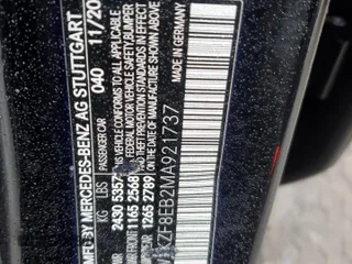 2021 Mercedes-Benz E-Class E 350 with VIN W1KZF8EB2MA921737, listed as a Copart auction lot 44261295 with 111,199 mi miles and Salvage Title. Bid and sale history available at carsss.com. Image 12.