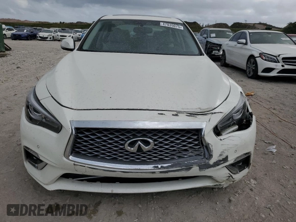 2023 Infiniti Q50 Luxe with VIN JN1EV7BP7PM512581, listed as a Copart auction lot 47835075 with 22,864 mi miles and Salvage Title. Bid and sale history available at DreamBid. Image 5.