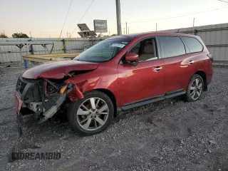 2015 Nissan Pathfinder S with VIN 5N1AR2MN1FC678450, listed as a Copart auction lot 81737474 with 136,468 mi miles and Salvage Title. Bid and sale history available at carsss.com. Image 1.