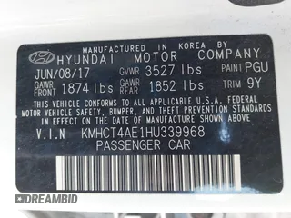 2017 Hyundai Accent SE z VIN KMHCT4AE1HU339968, wystawiony jako IAAI lot #41814900 z przebiegiem 97 332 mil mil oraz . Historia ofert i sprzedaży dostępna na DreamBid. Obrazek 9.