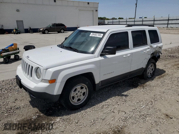 2016 Jeep Patriot Sport with VIN 1C4NJPBAXGD648790, listed as a Copart auction lot 59492765 with 96,346 mi miles and Salvage title. Bid and sale history available at DreamBid. Image 1.