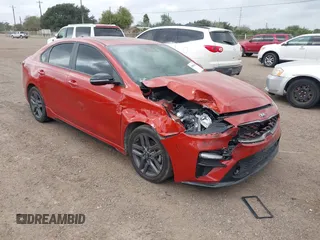 2020 Kia Forte GT-Line with VIN 3KPF34AD9LE255459, listed as a IAAI auction lot 40888407 with 77,679 mi miles. Bid and sale history available at carsss.com. Image 1.