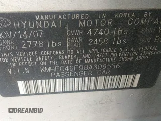 2008 Hyundai Azera Limited с VIN KMHFC46F98A309536, выставлен на аукционе IAAI как лот 42280702 с пробегом 223 037 миль миль и . История ставок и продаж доступна на DreamBid. Изображение 9.