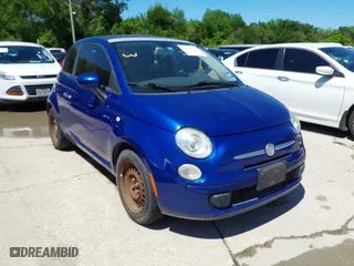 2012 FIAT 500 Pop with VIN 3C3CFFAR1CT198448, listed as a IAAI auction lot 42088618 with 128,343 mi miles. Bid and sale history available at carsss.com. Image 1.
