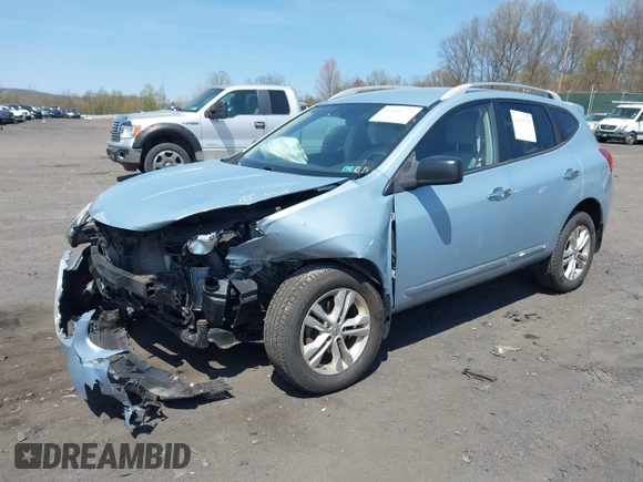 2015 Nissan Rogue S with VIN JN8AS5MV5FW259336, listed as a IAAI auction lot 42101729 with 69,780 mi miles and . Bid and sale history available at DreamBid. Image 2.