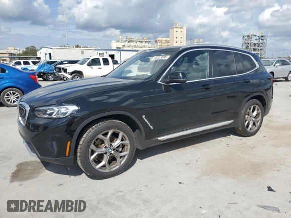 2024 BMW X3 sDrive30i with VIN 5UX43DP00R9U52981, listed as a Copart auction lot 45053885 with 29,463 mi miles and Clean Title. Bid and sale history available at DreamBid. Image 1.